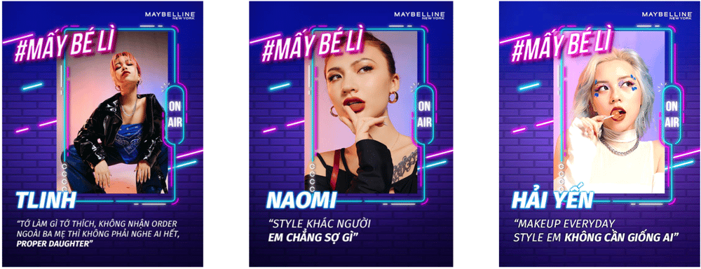 Maybelline "May Be Li" campaign with gen Z singers & makeup artists